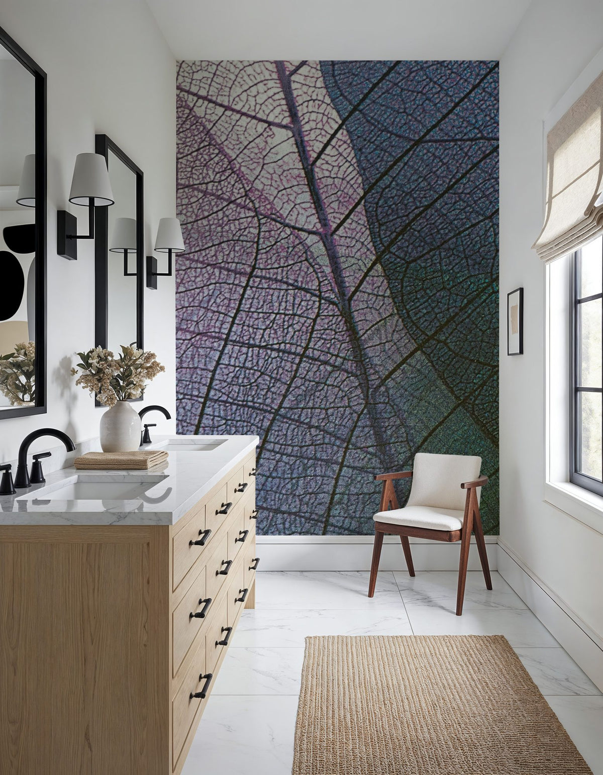 Pastel Leaves Mural Wallpaper - room preview 02