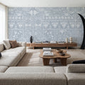 Floral Mood Blue Mural Wallpaper - room preview 02