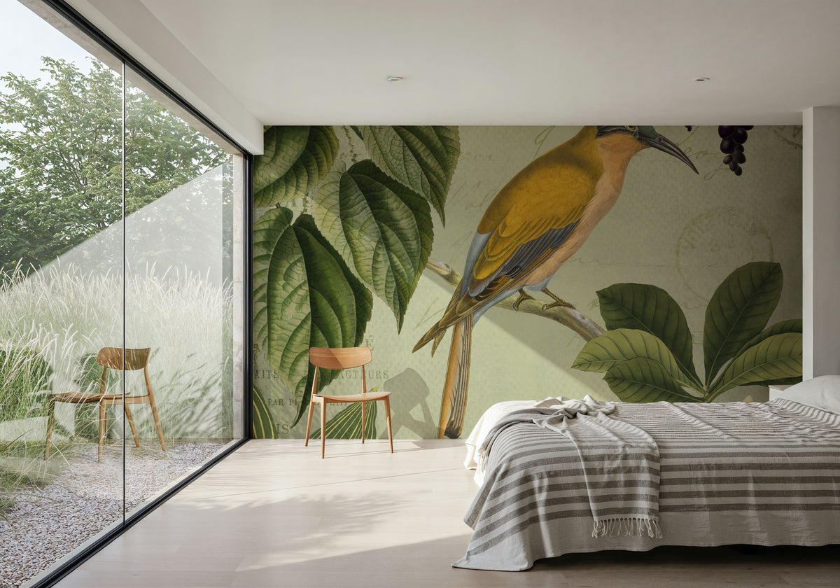 Vintage Birds II Mural Wallpaper - room preview 02