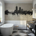 Lyon France Skyline Concrete Mural Wallpaper - room preview 02