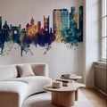 Reading England Skyline Blue & Bronze Mural Wallpaper - room preview 02