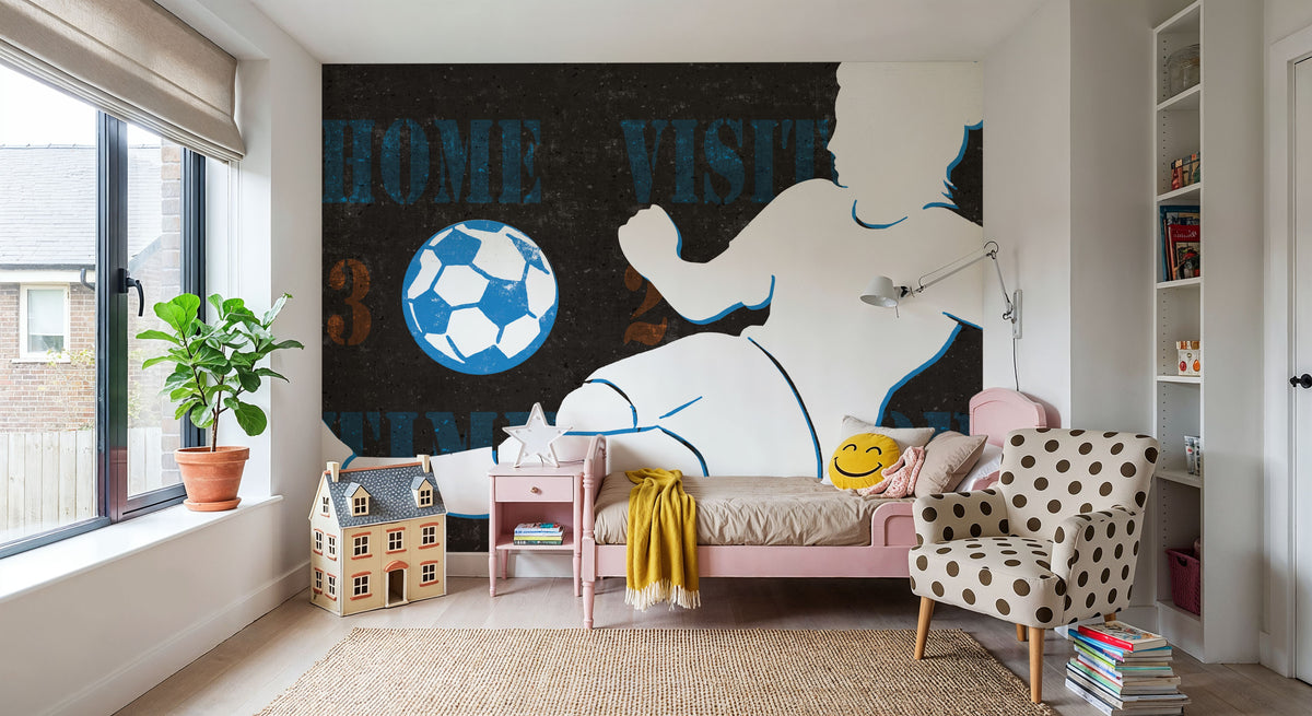 Womens Scoreboard Soccer Mural Wallpaper - room preview 02