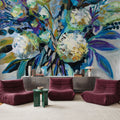 Blue Bloom Mural Wallpaper - room preview 02