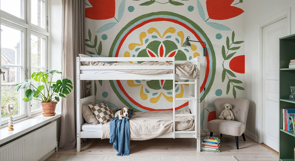 Tex Mex Mandala Tile I Mural Wallpaper - room preview 02