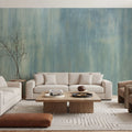 Concrete Surface, Teal Mural Wallpaper - room preview 02