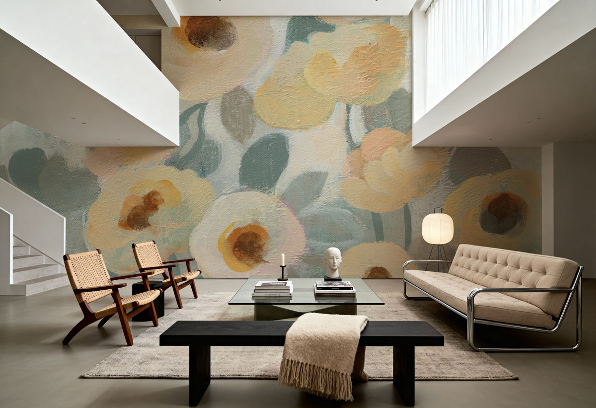Breezy Flowers I Mural Wallpaper - room preview 02