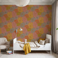 Cool Fluid Flowers, Muted Mural Wallpaper - room preview 02