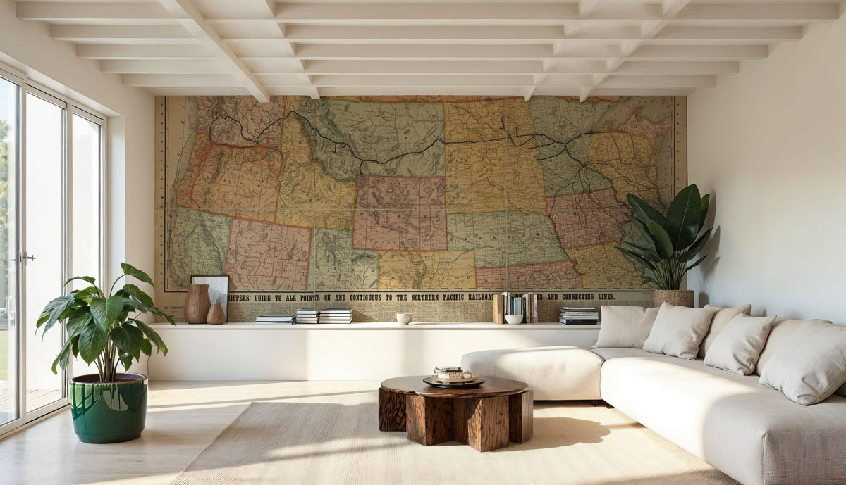 Northern Pacific Railroad Mural Wallpaper - room preview 02