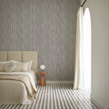 Swaying Lines, Gray Mural Wallpaper - room preview 02
