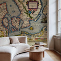 Old Map of Denmark 1570 Mural Wallpaper - room preview 02