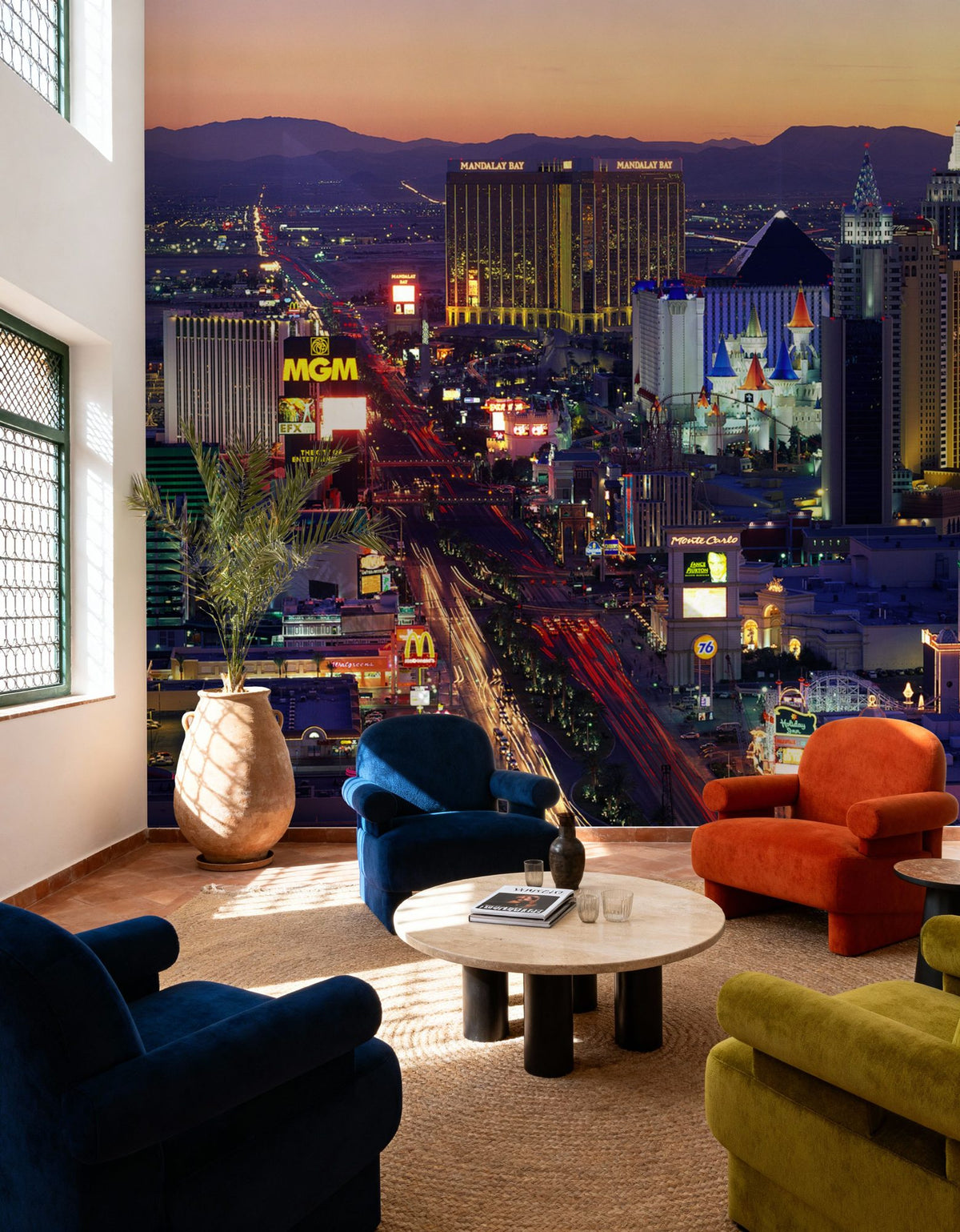 Vegas Twilight Glow Mural Wallpaper - room preview 02
