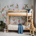 Tulips & Birds, Sky Blue Mural Wallpaper - room preview 02