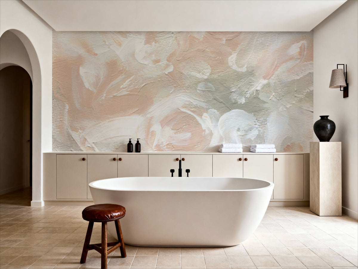 Blushing Abstract Mural Wallpaper - room preview 02