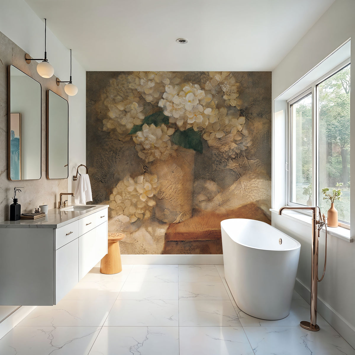 Bouquet of Hydrangeas Mural Wallpaper - room preview 02