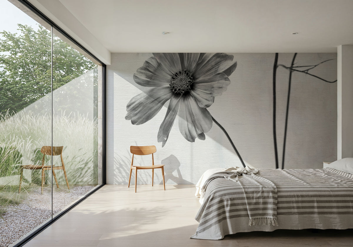 Wonderful Wildflowers XVII Neutral Mural Wallpaper - room preview 02