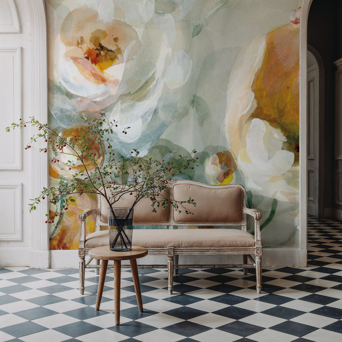 Fall Blossoms Panel I Mural Wallpaper - room preview 02
