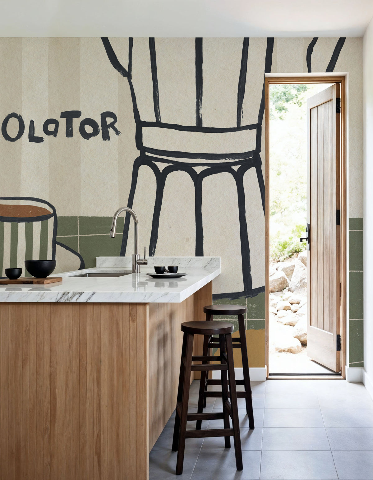 My Morning Coffee II Mural Wallpaper - room preview 02