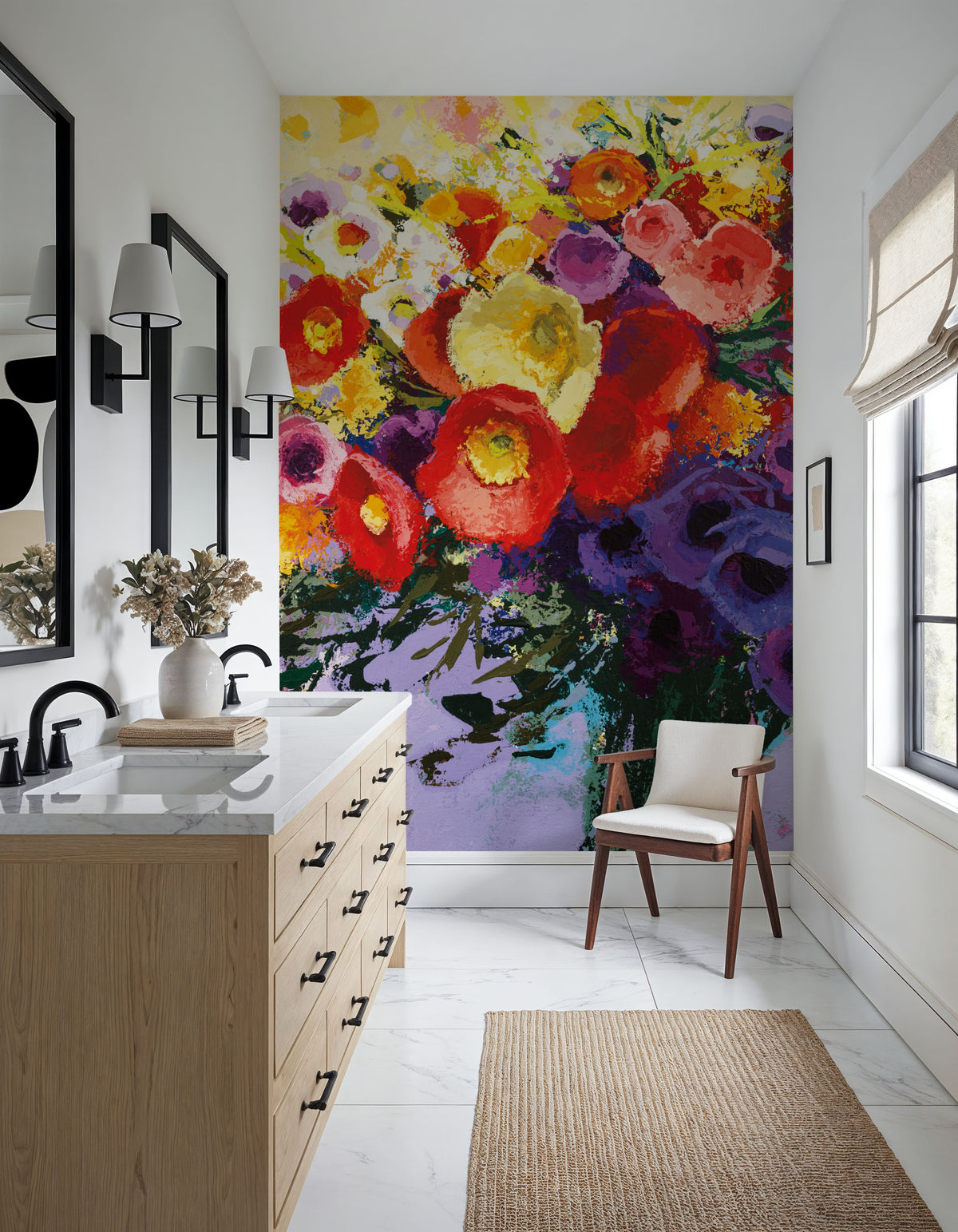 Wild and Flowery Mural Wallpaper - room preview 02