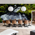 Mossy Rock Waterfall Mural Wallpaper - room preview 02