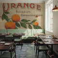 Orange Label Mural Wallpaper - room preview 02