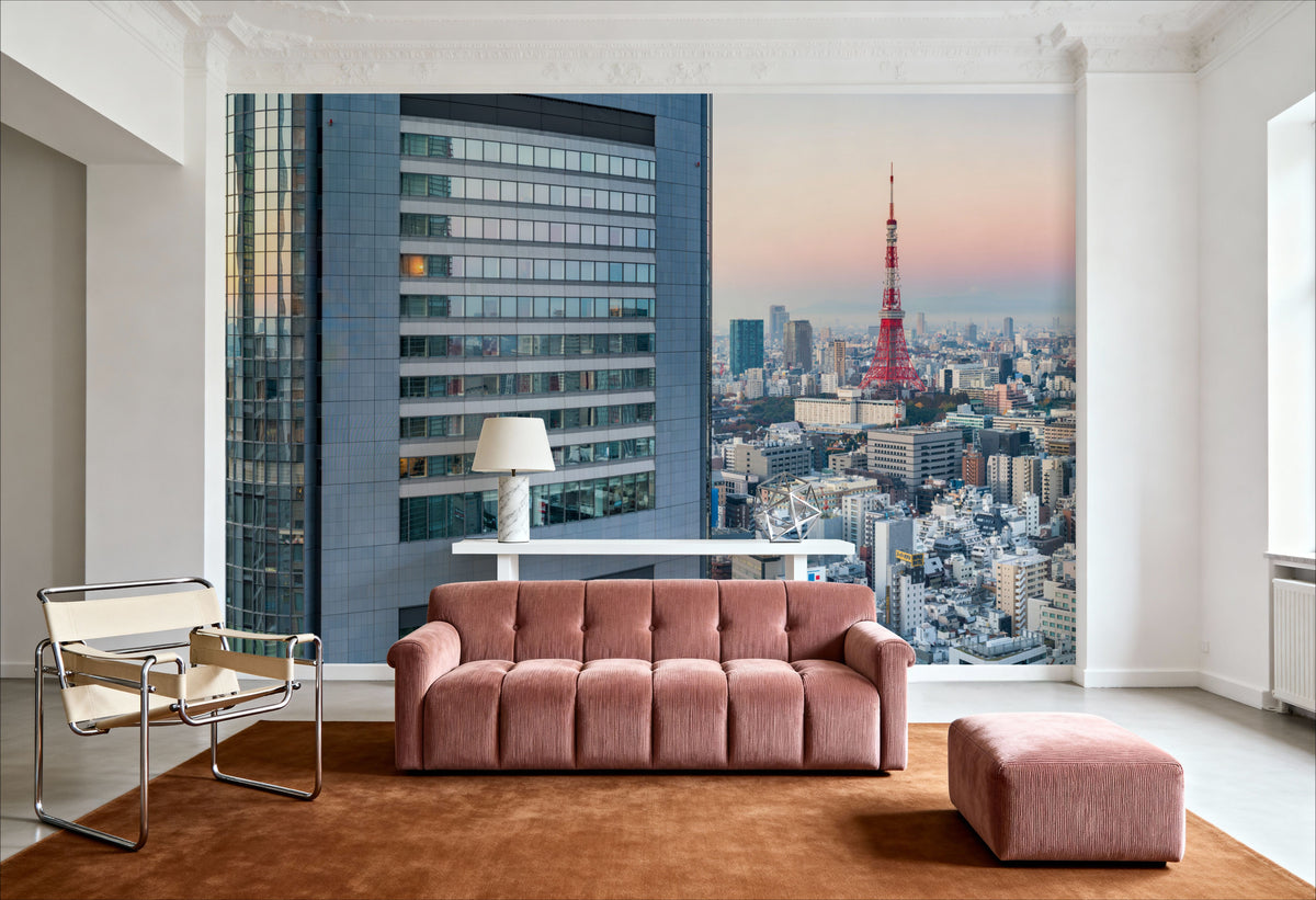 Shimbashi Skyscrapers Mural Wallpaper - room preview 02