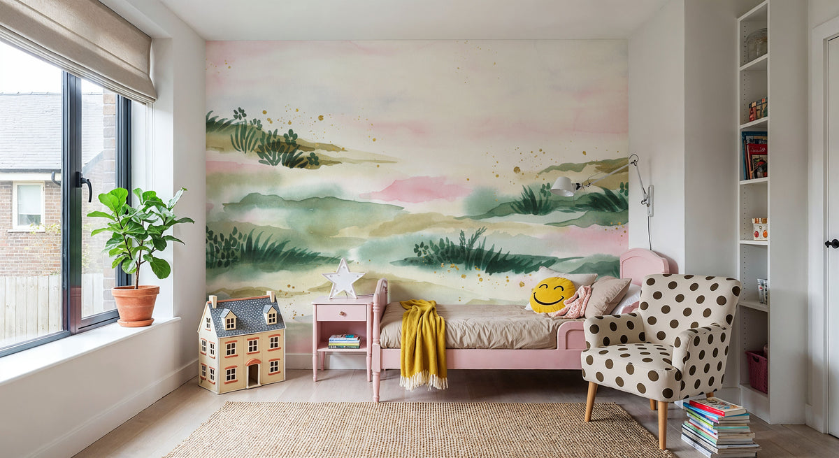 Midsummer Meadow IV Mural Wallpaper - room preview 02