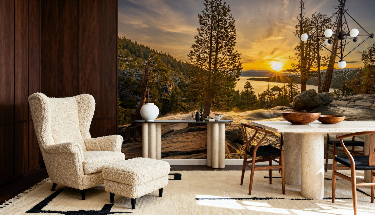 Snow Melting At Lake Tahoe Mural Wallpaper - room preview 02