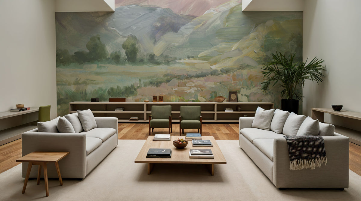 Field of Pink Flowers Mural Wallpaper - room preview 02