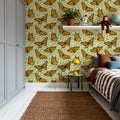 Papillion I, White Mural Wallpaper - room preview 02