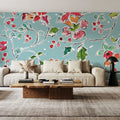 Holiday Wings VIII Blue Mural Wallpaper - room preview 02