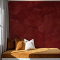 Painted Dreamy Clouds, Cherry Red Mural Wallpaper - room preview 02