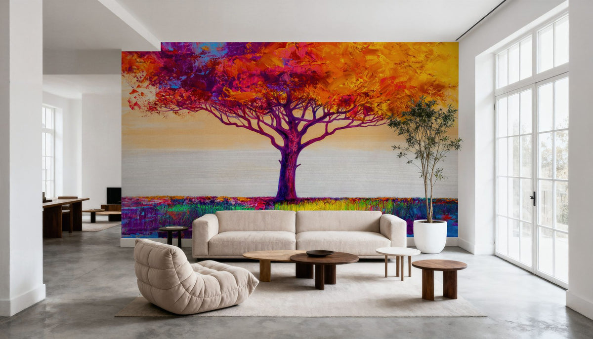Violet Flame Tree Mural Wallpaper - room preview 02