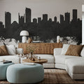 Vancouver Canada Skyline Black & White Mural Wallpaper - room preview 02