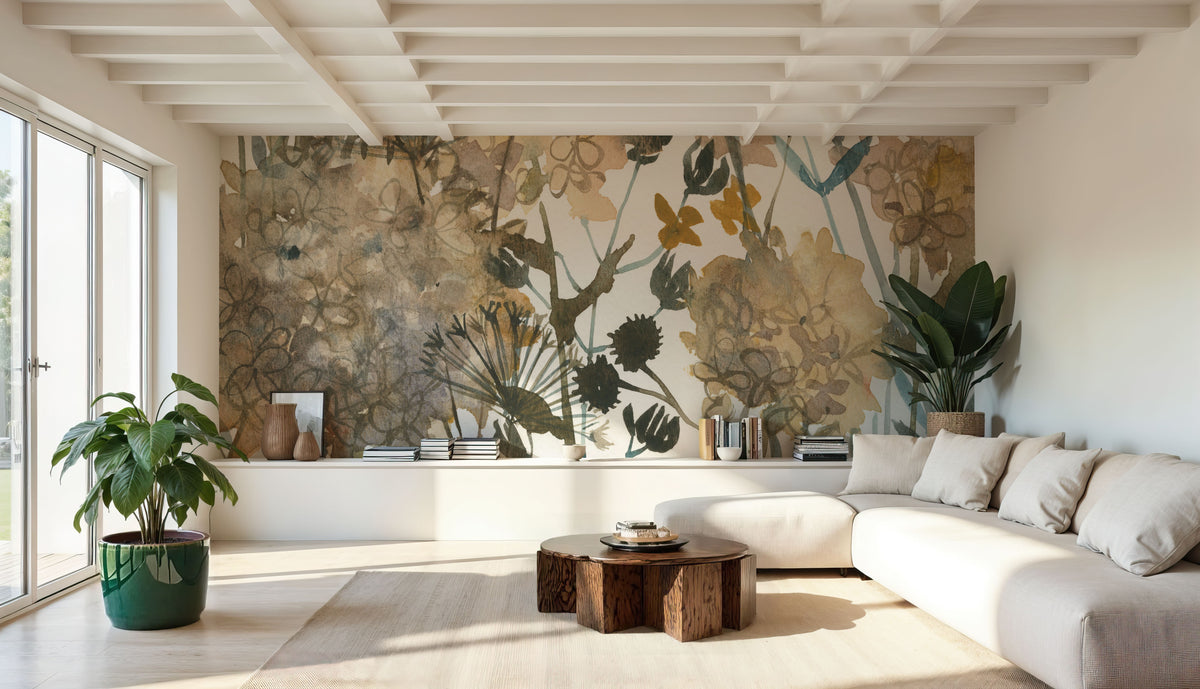January Flowers Mural Wallpaper - room preview 02