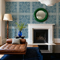 Mission Cement Tiles, Steel Blue Mural Wallpaper - room preview 02