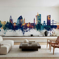 Khartoum Sudan Skyline Blue & Bronze Mural Wallpaper - room preview 02