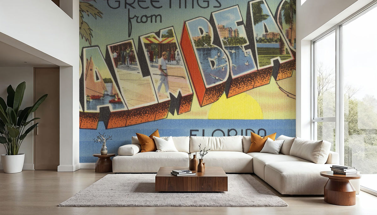 Greetings From Palm Beach Mural Wallpaper - room preview 02
