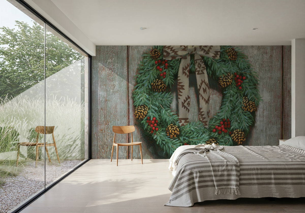 Western Christmas Mural Wallpaper - room preview 02