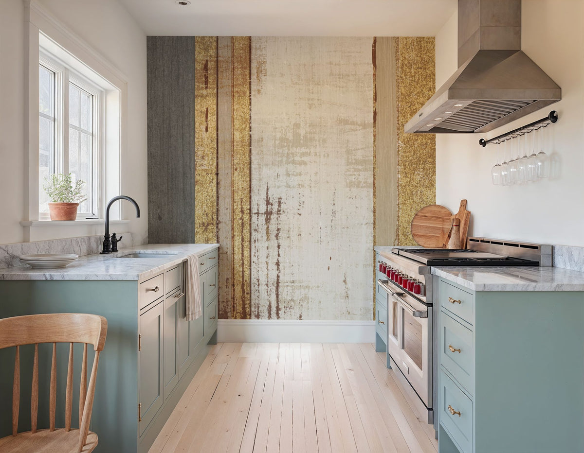 Beachscape VIII Gold Neutral Mural Wallpaper - room preview 02