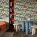 Orchard Reverie Pattern, Sky Blue Mural Wallpaper - room preview 02