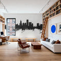 Providence Rhode Island Skyline Black & White Mural Wallpaper - room preview 02