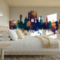 York England Skyline Blue & Bronze Mural Wallpaper - room preview 02