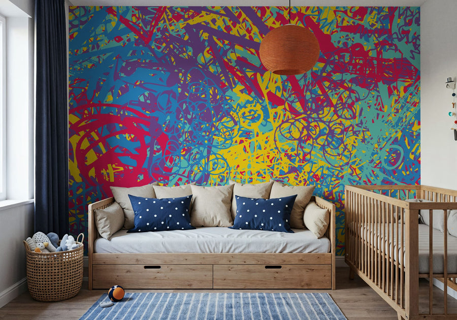 Abstract Wallpaper Mural – Modern Art Wall Mural – Festival of Love