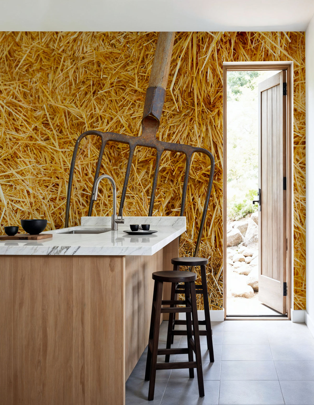 Harvest Pitchfork Mural Wallpaper - room preview 02