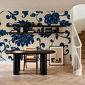 Chinese Ornament, Blue Flowers Mural Wallpaper - room preview 02
