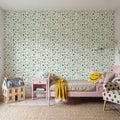 Flutterby Flowers White Mural Wallpaper - room preview 02