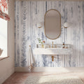 Botanical Wall Blue Mural Wallpaper - room preview 02