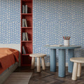 Light Blue Fish Dots Mural Wallpaper - room preview 02