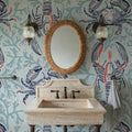 Lobster and Crab Coastal Nostalgia, Mint Mural Wallpaper - room preview 02