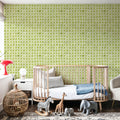 Mixed Green Circles Inverse Mural Wallpaper - room preview 02